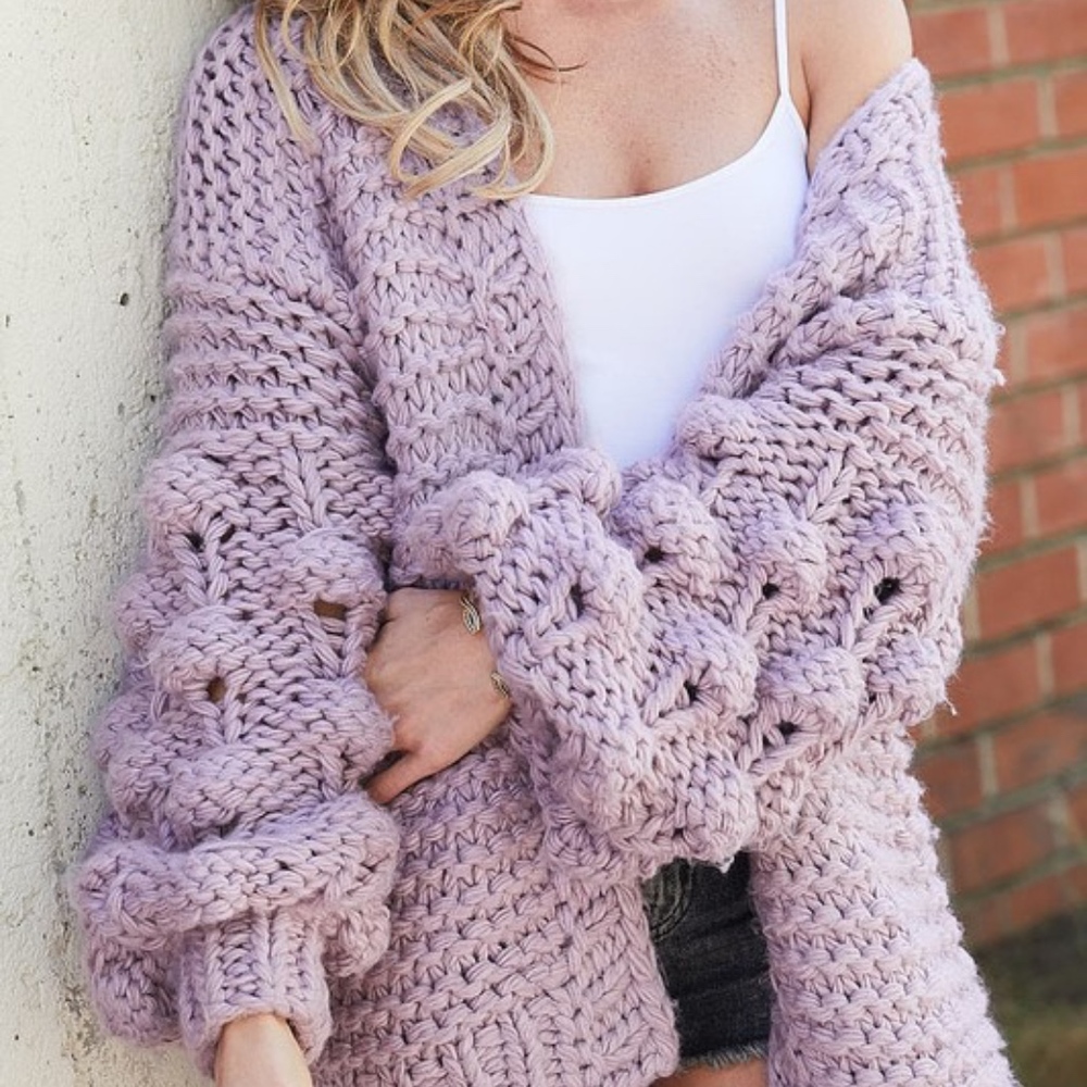 GIA Hand made Pom Pom Detail Sleeve Cardigan - Picture 5 of 5